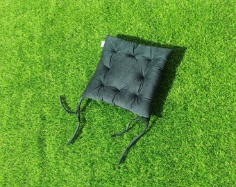 Velvet tufted chair cushions ,Seat Pad, ,Indoor/For kids/Bistro cushion,Dinning/Living-room chair cushions,chair pad,chair pad with tie