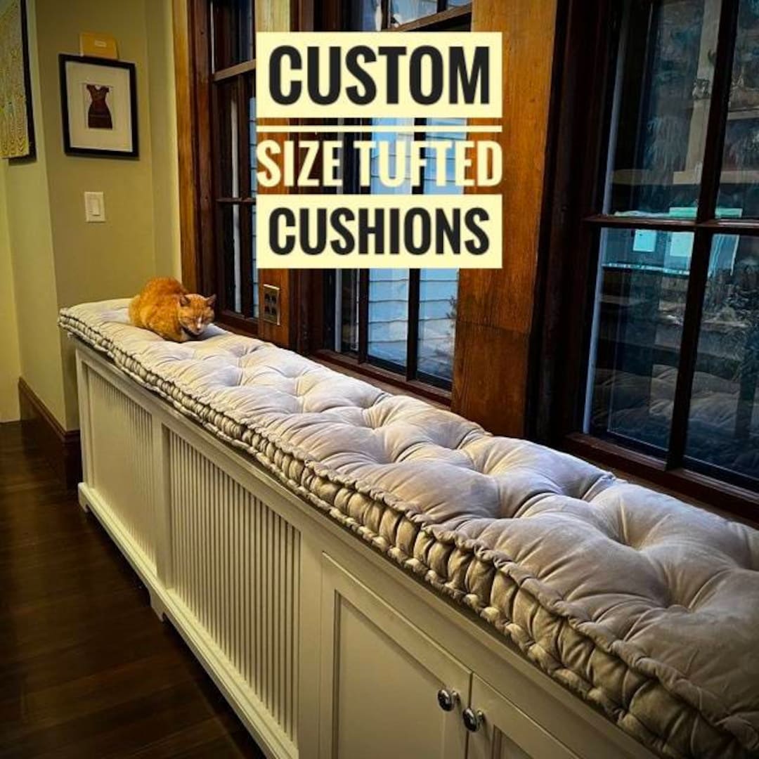 Custom Size Window Seat Cushion Tufted Cushion Button Tufted Cushion