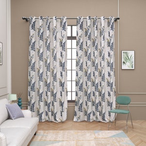 Vintage Cotton Velvet floral Print luxury Curtain, Boho Curtain, luxury Drapes Housewarming Gift.