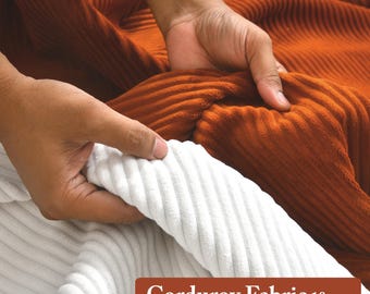 CORDUROY FABRIC, Decorative Fabric Perfect For All Furnishing Purposes, Upholstery, Retro, Classic, Vintage style, Sewing, DIY, Stripe,Craft