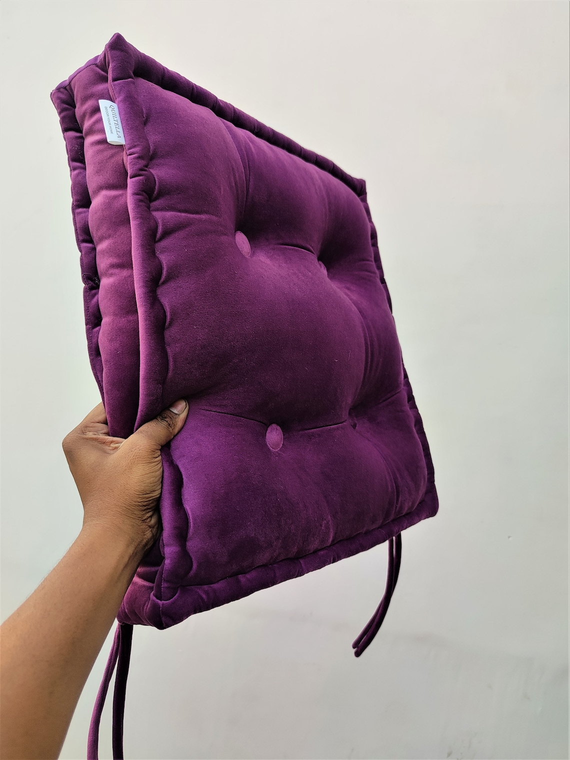 Velvet tufted chair cushion chair pad Booster seat Etsy