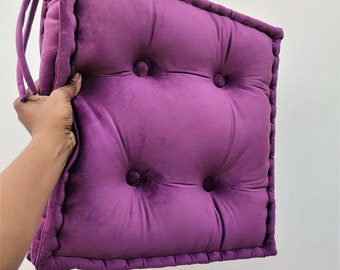 velvet tufted chair cushion, chair pad, Booster seat pads,Driving office garden patio floor wicker cushion, floor cushion, car seat cushion,