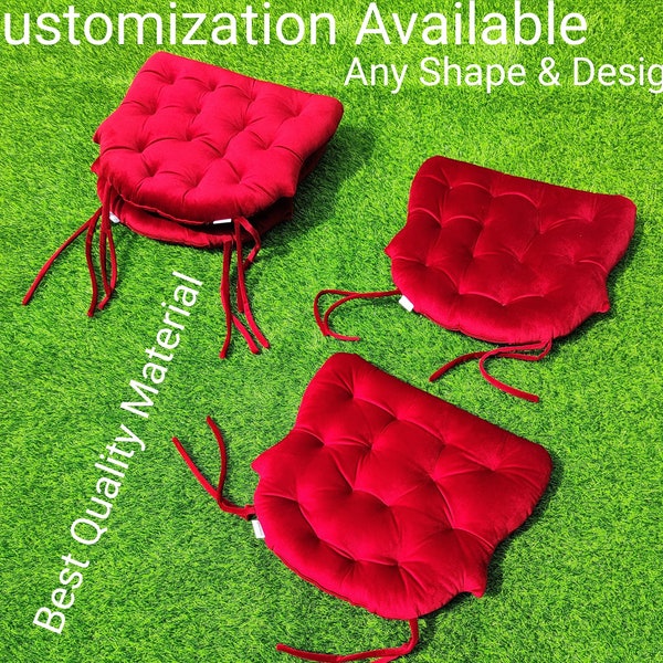 Custom Chair Pads, Seat Cushion, Soft chair pads, Chair pads with ties - Indoor/For Kids/Bistro cushions, Wedding Cushion, Top Quality