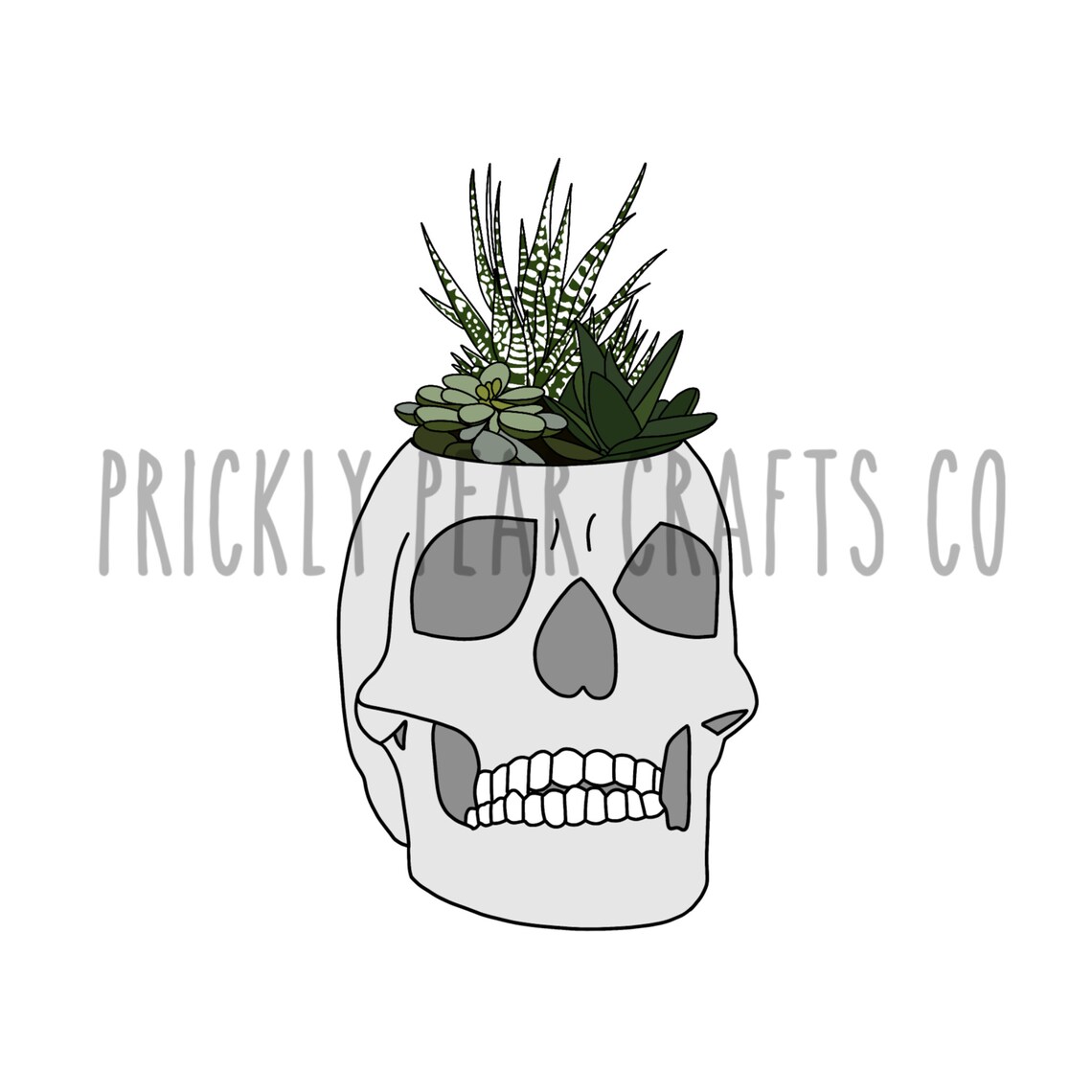 Skull Succulent Planter Art Print Succulent Wall Art Boho Etsy