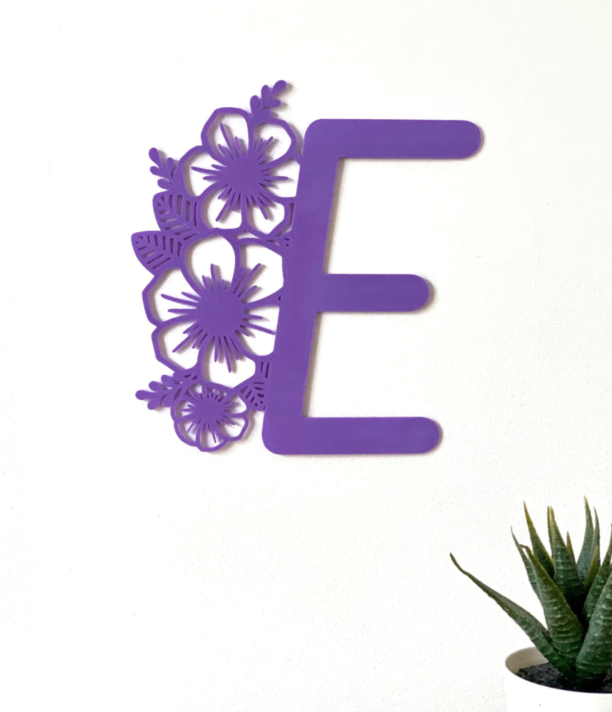 Décoration de Porte Personnalisée 1 Lettre avec Fleurs