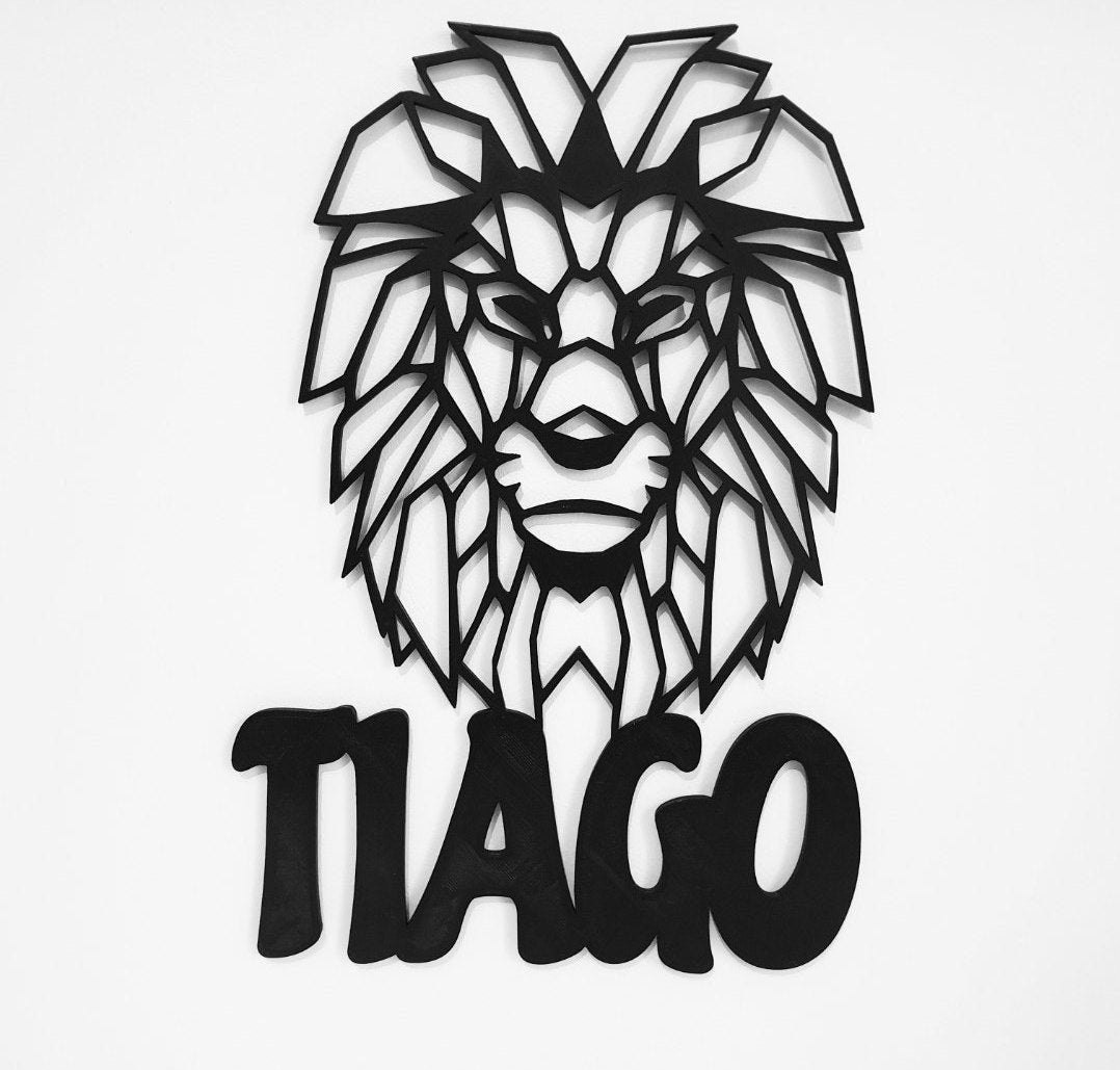 Décoration de Porte Personnalisée en 3D Lion Origami