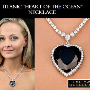 Titanic Necklace Heart of Ocean Heart Blue Diamond cz Wedding Anniversary Jewelry Gift 28.5 Carat image 4