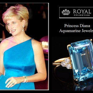 Princess Diana Aquamarine Ring Meghan Markle Cocktail Ring - Etsy