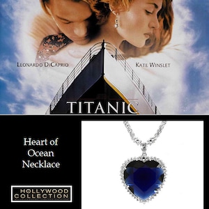 Titanic Necklace Heart of Ocean Heart Blue Diamond cz Wedding Anniversary Jewelry Gift 28.5 Carat image 2