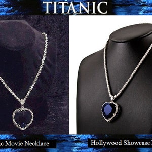 Titanic Necklace Heart of Ocean Heart Blue Diamond cz Wedding Anniversary Jewelry Gift 28.5 Carat image 5