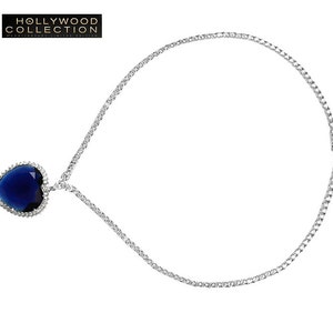 Titanic Necklace Heart of Ocean Heart Blue Diamond cz Wedding Anniversary Jewelry Gift 28.5 Carat image 7