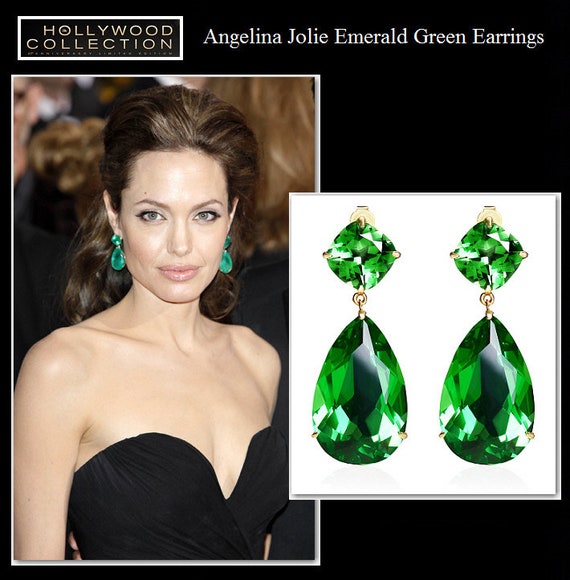 Angelina jolie emerald earrings oscars clearance