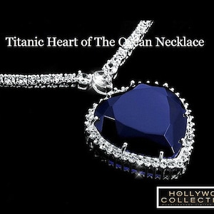 Titanic Necklace Heart of Ocean Heart Blue Diamond cz Wedding Anniversary Jewelry Gift 28.5 Carat image 6