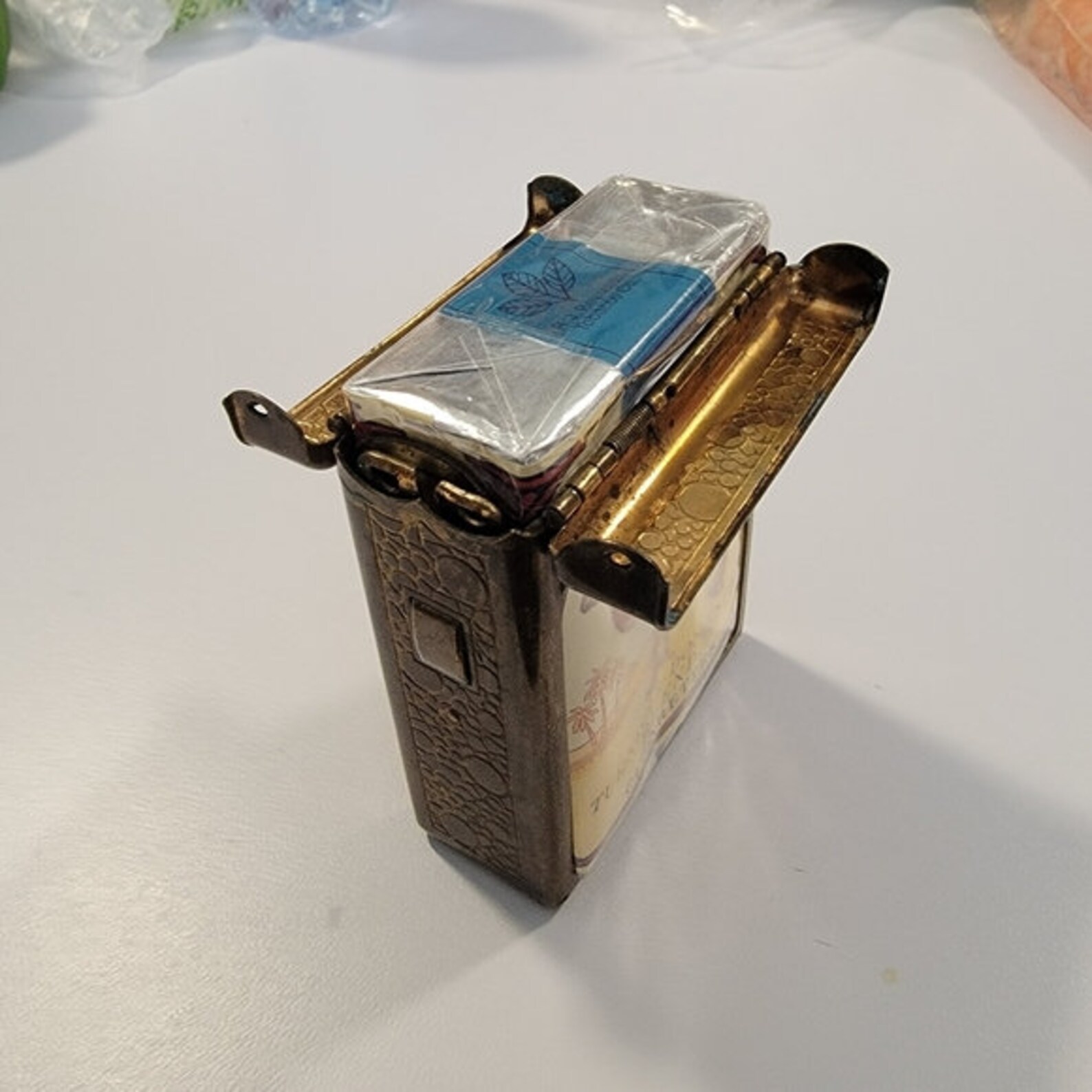 Vintage 40s Spring Top Metal Cigarette Pack Holder Etsy