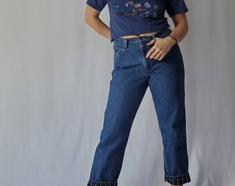 Flannel Mom Jeans - Etsy