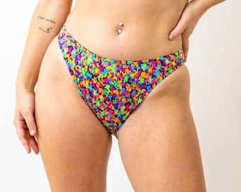 Vintage 90s Abstract High Waisted Bikini Bottoms