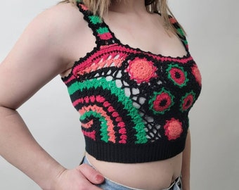 Handmade Crochet Knit Crop Top - S/M