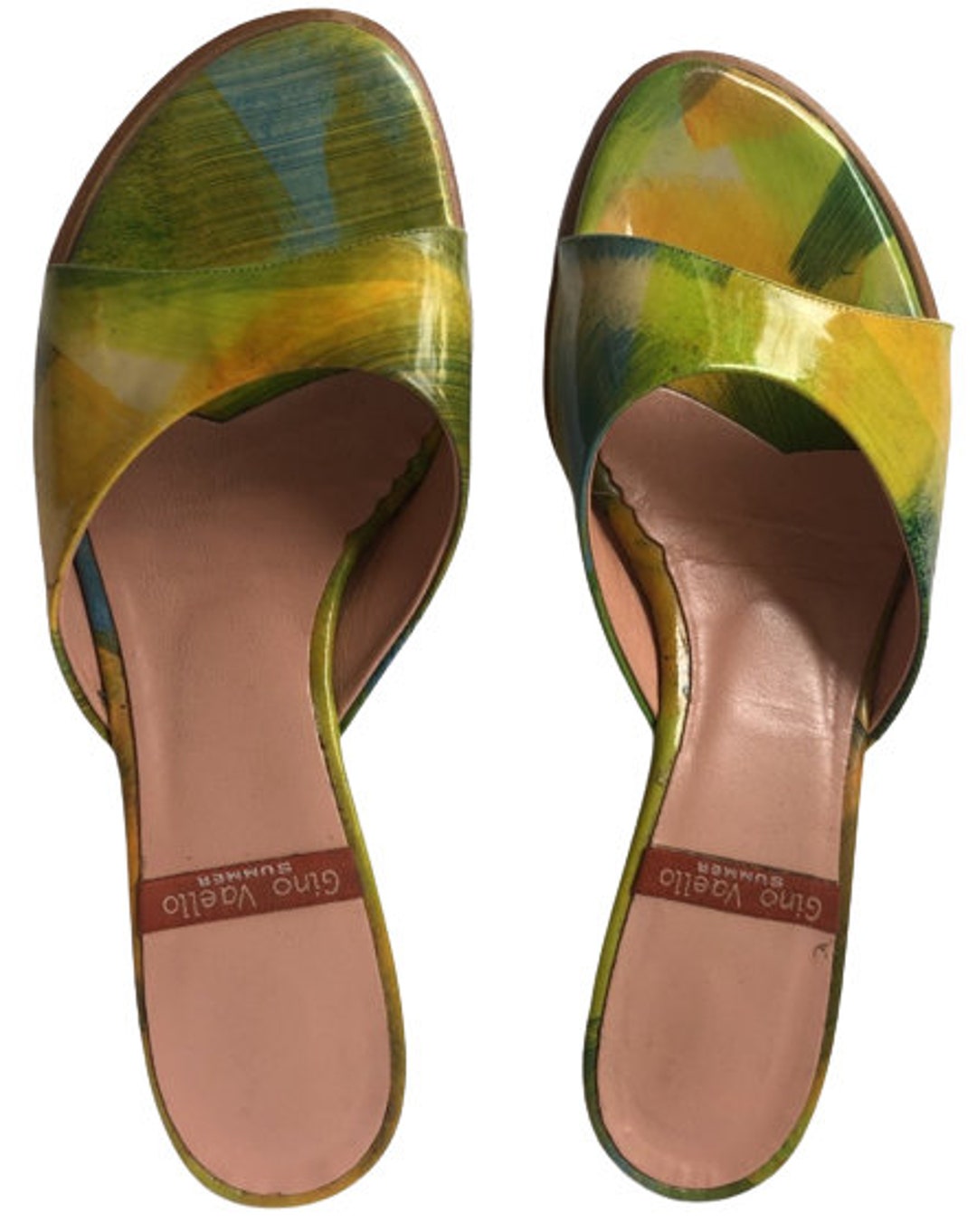 Escarpins Gino Vaello Bronze Doré Cuir Vernis - Taille 39, Talons Aiguilles, Occasion Très Bon état