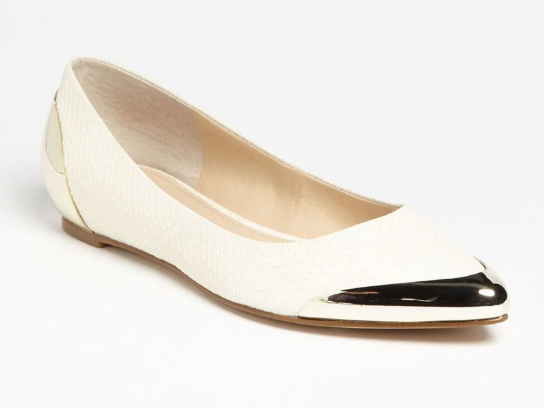 Enzo Angiolini Flat Court With Gold Toe and Heal - Etsy