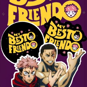 Raro set de 3 pegatinas de vinilo premium "BESTO FRIENDO"