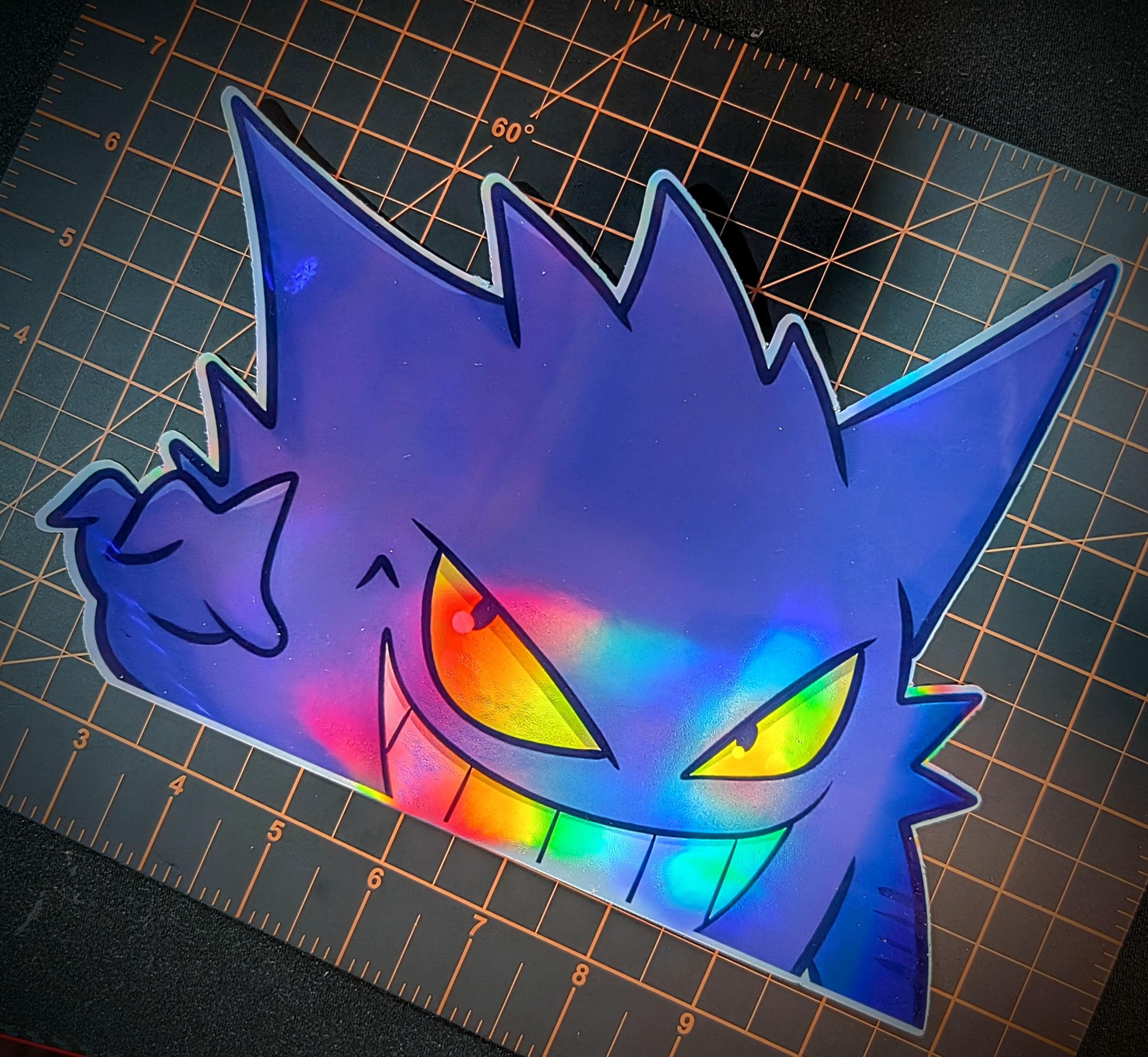 Shadow Gengar Weatherproof Vinyl Peeker Decal - 10" Laminated