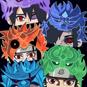 Paquete de 5 figuras de vinilo premium de Sasanoo Uchiha de 23 cm