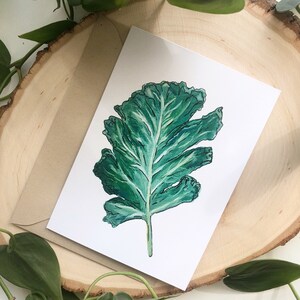 Carte vierge de Kale | Art par Anya Toelle | Carte de notes de jardin | | de cartes végétariennes | kale | de décoration de jardin Carte vierge pour les | jardiniers Artiste de l’Alaska