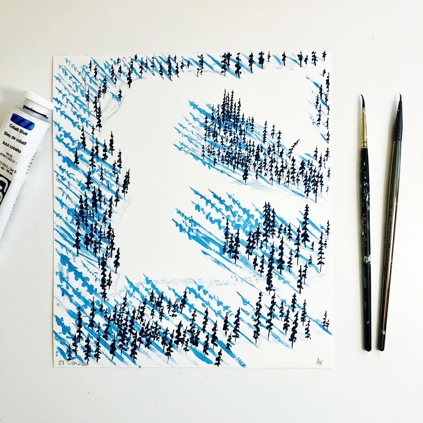 Spruce Tree Shadow Print | Art by Anya Toelle | Spruce Tree Painting ...