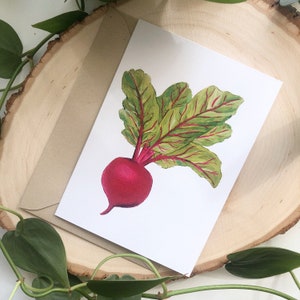 Carte vierge d’un | de betteraves Art par Anya Toelle | | d’artistes de l’Alaska Carte pour | jardinier | de cartes végétariennes Carte de | de légumes | de cartes de betterave Décor de jardin