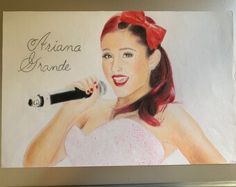Ariana Grande Handmade Original Drawing