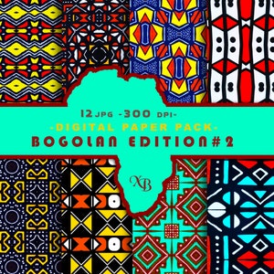 Bogolan Paper Pack, 12 african digital paper, kente paper,african paper, face mask, Instant Download,africa paper,Kwanzaa,Kente,wax masks