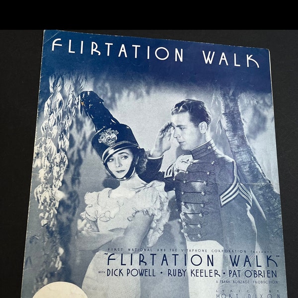 Vintage Sheet Music Art - Flirtation Walk 1930s Old Hollywood