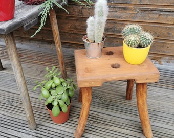 Wood bench, small entryway bench seat, wood stool