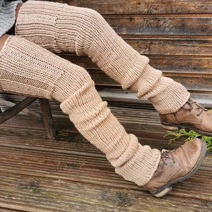Thigh High Leg Warmers Soft White Long Leg Warmers Over the Knee