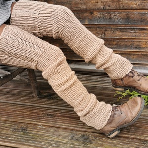 Leg warmers wool, over the knee yoga socks, presents for girlfriend