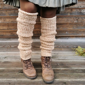 Boot cuffs, leg warmers, winter clothes, gift ideas for women Beige