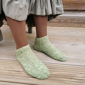 Elderly woman gift, knitted socks for wide feet