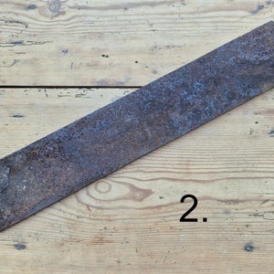 Rusted iron slabs for metal working