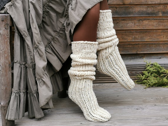 Artefact Uitstekend negatief Slouch sokken dames wol gebreide cadeau-ideeën voor dames - Etsy Nederland