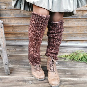 Boot cuffs, leg warmers, winter clothes, gift ideas for women Brown