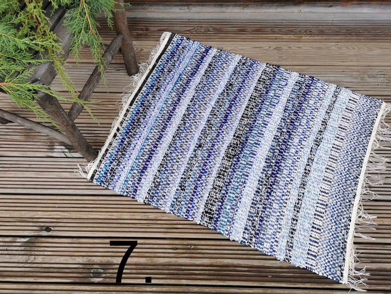 Washable rug, chindi rag rug, housewarming gift 7 = 39x30in/ 99x77cm