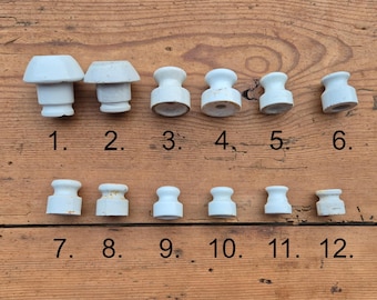Porcelain insulators, vintage ceramic electrical installation