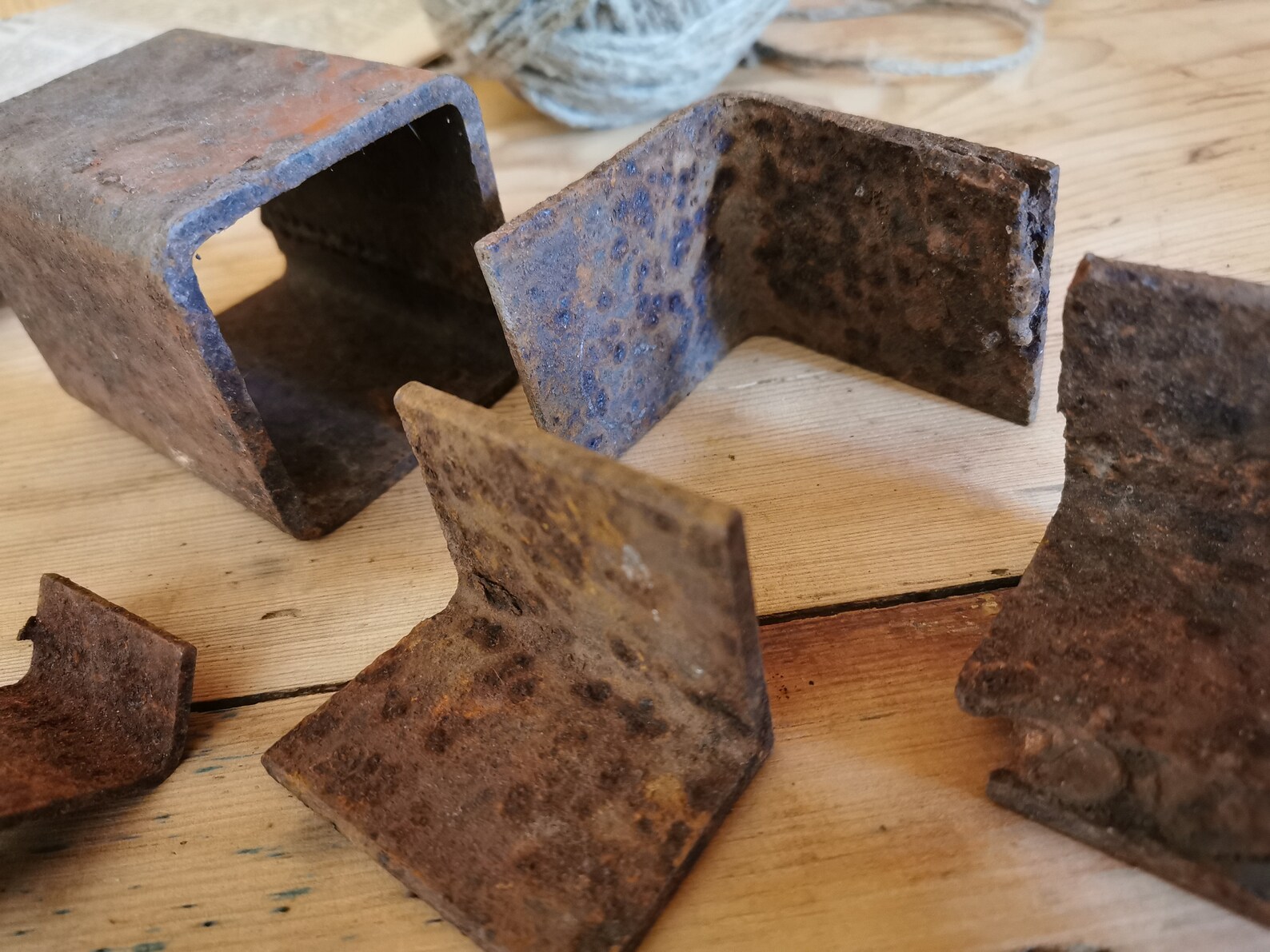 Rusty metal angle brackets rusted iron parts for metal Etsy