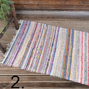 Washable rug, chindi rag rug, housewarming gift 2 = 44x30in/113x77cm