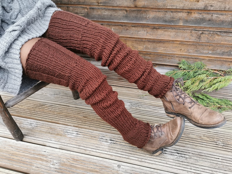 Vegan leg warmers, thigh high, over the knee boot cuffs, vegan gifts image 4