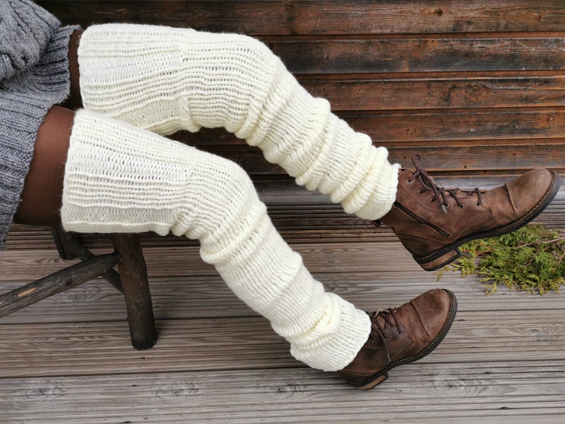 Vegan leg warmers, thigh high, over the knee boot cuffs, vegan gifts image 1