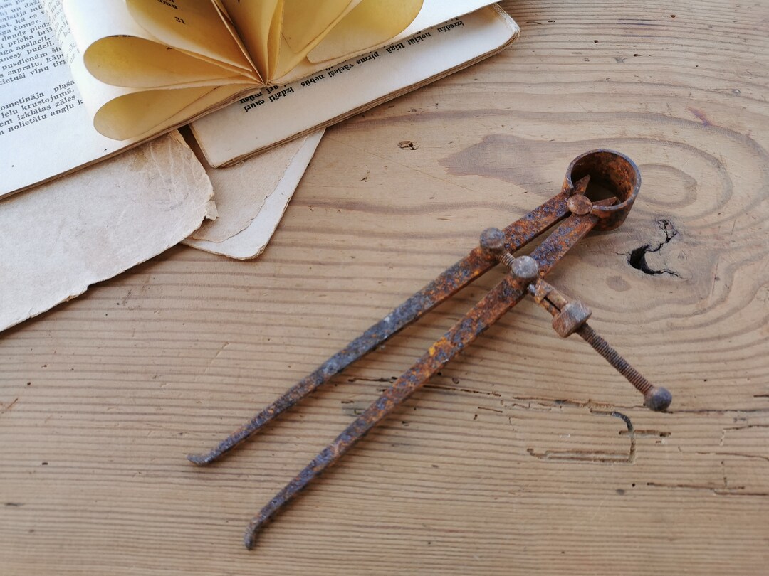 Winged Divider Compass, Inside Measuring Caliper, Rusty Hand Tools Etsy