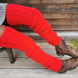 Vegan leg warmers, thigh high, over the knee boot cuffs, vegan gifts image 9