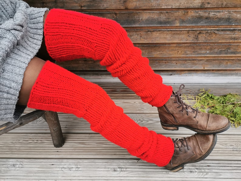 Vegan leg warmers, thigh high, over the knee boot cuffs, vegan gifts image 9