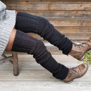 Vegan leg warmers, thigh high, over the knee boot cuffs, vegan gifts image 2